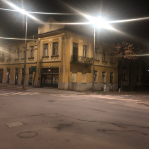 photo of building at night
