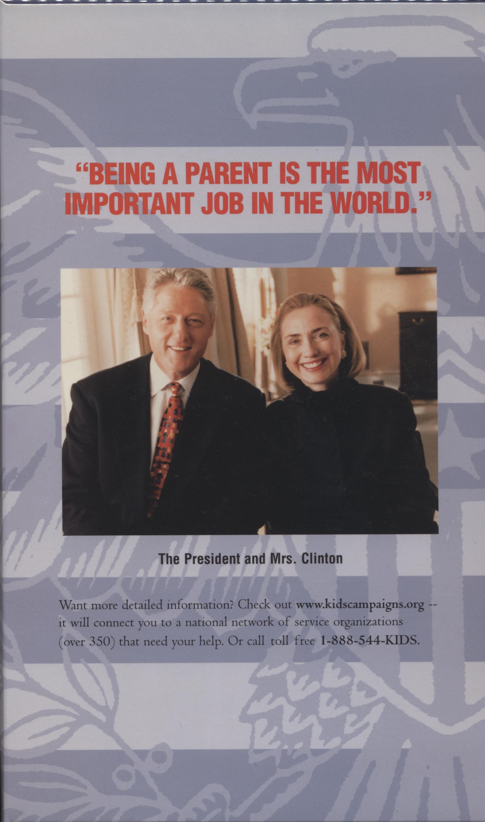 KidsCampaigns public service advertising with President Bill Clinton and Hillary Clinton for online journalism children's advocacy campaign