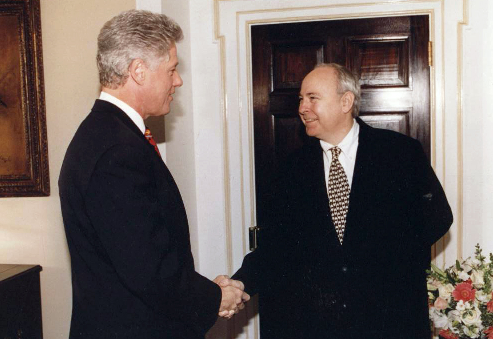 Larry Kirkman with President Bill Clinton at White House
