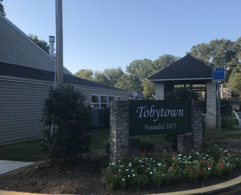 Sign of Tobytown in Potomac, Maryland