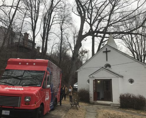 The American University Humanities Truck at the Scotland A.M.E. Zion Church in Potomac, Maryland