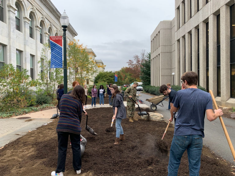 Edible Campus's first mulching project