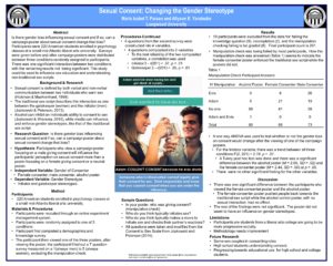 Poster depicting research steps and results of a study on sexual consent done in 2015