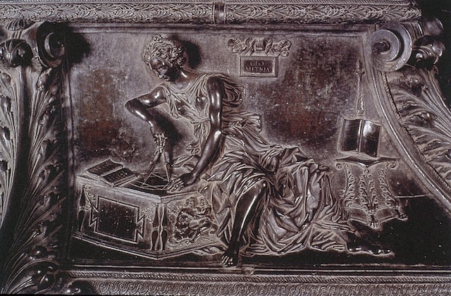 Antonio Pollaiuolo, Tomb of Sixtus IV, Detail of Geometria, c.1484-1493
