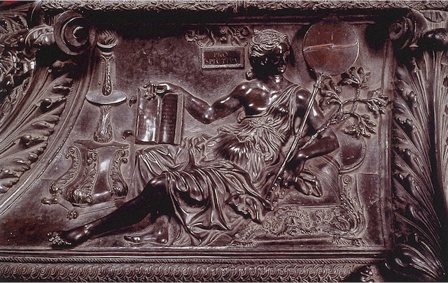 Antonio Pollaiuolo, Tomb of Sixtus IV, Detail of Prospectiva, c.1484-1493