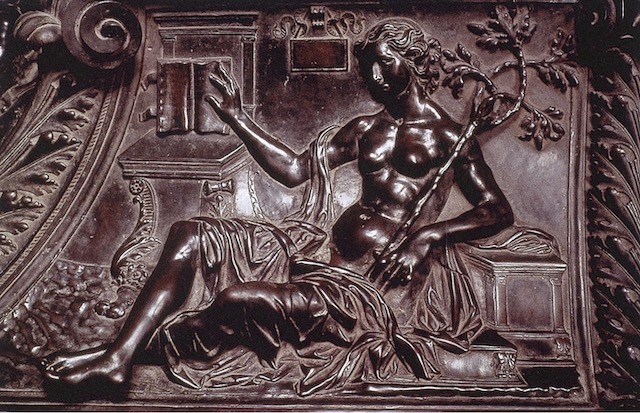 Antonio Pollaiuolo, Tomb of Sixtus IV, Detail of Rhetorica, c.1484-1493