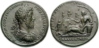 Hadrianic and Antonine coin, Reverse with Tellus figure, c. 170-190