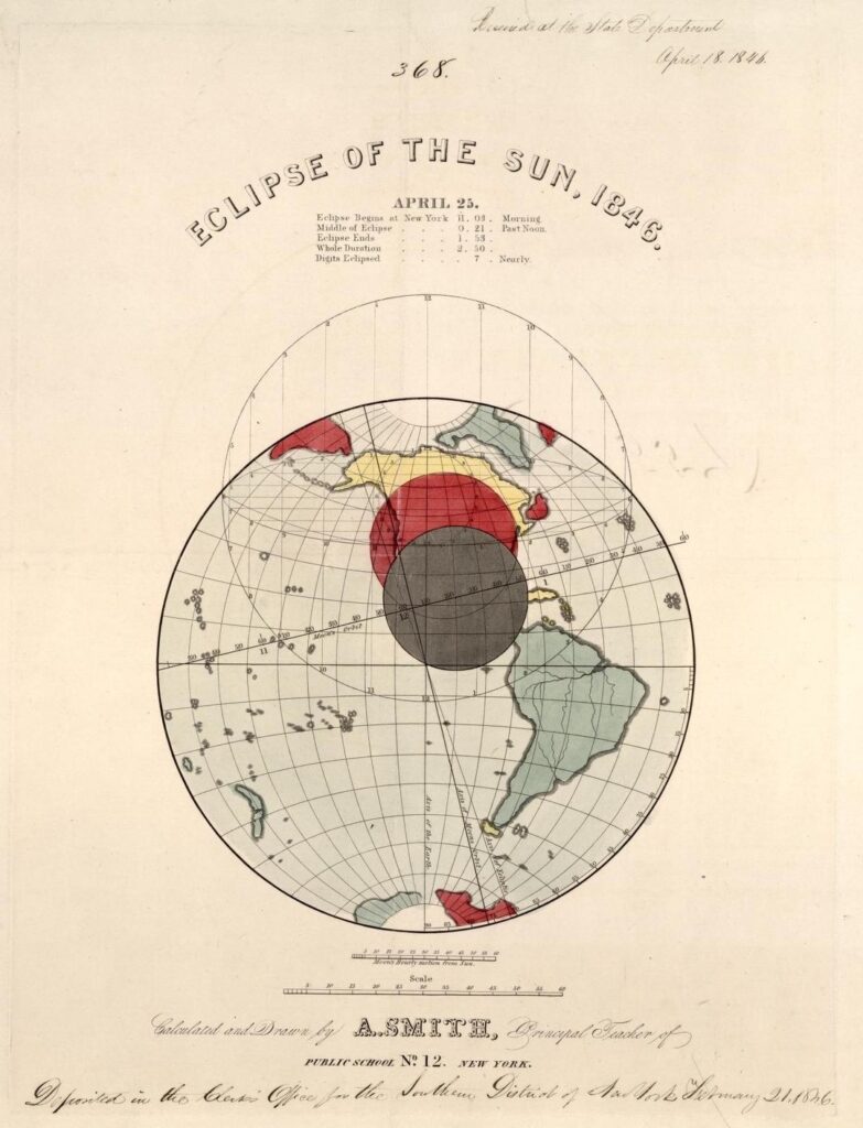 map of 1846 solar eclipse