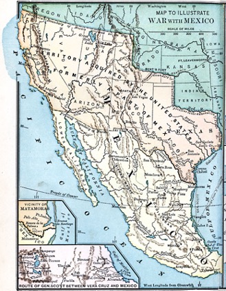 map of Mexican-American War