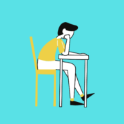 graphic of a student sitting at their desk